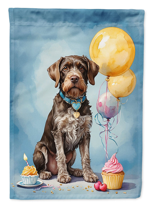 German Wirehaired Pointer Happy Birthday Garden Flag –  Garden Flag by Caroline's Treasures