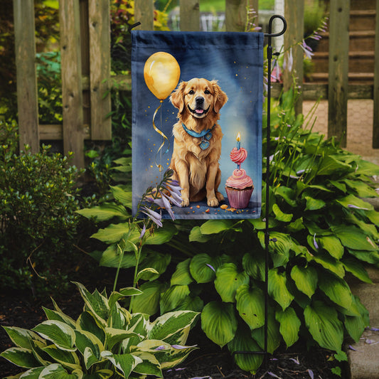 Golden Retriever Happy Birthday Garden Flag –  Garden Flag by Caroline's Treasures