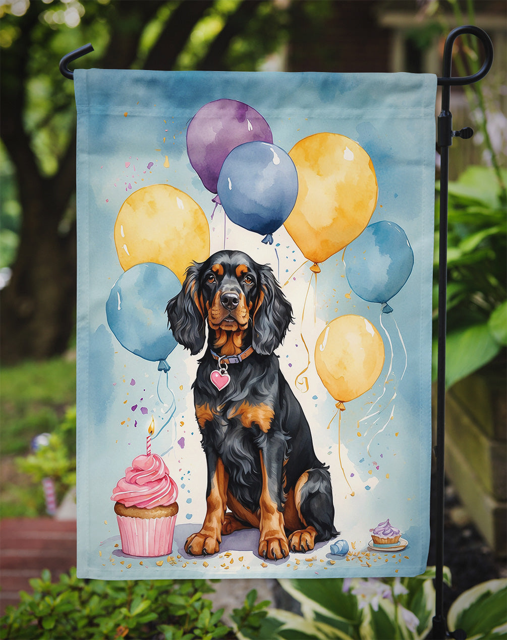Gordon Setter Happy Birthday Garden Flag –  Garden Flag by Caroline's Treasures
