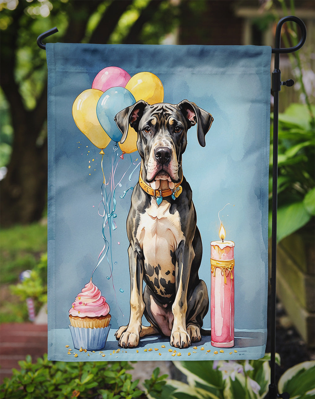 Great Dane Happy Birthday Garden Flag –  Garden Flag by Caroline's Treasures