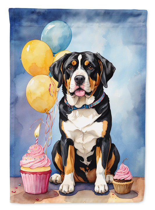 Greater Swiss Mountain Dog Happy Birthday Garden Flag –  Garden Flag by Caroline's Treasures