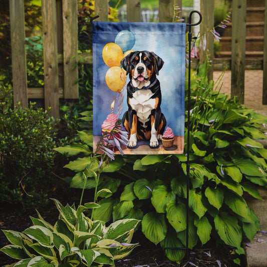 Greater Swiss Mountain Dog Happy Birthday Garden Flag –  Garden Flag by Caroline's Treasures