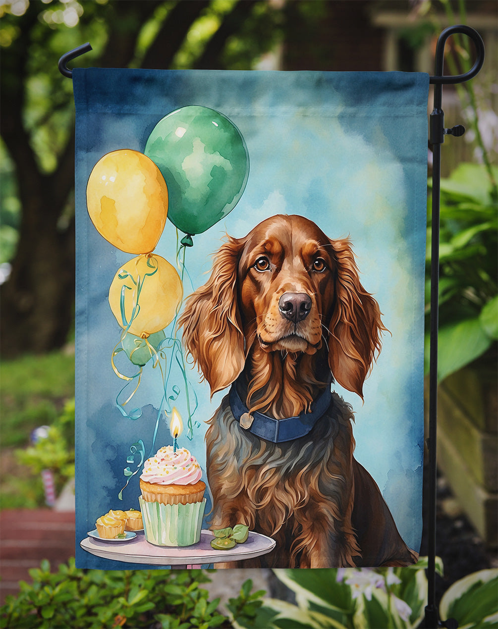 Irish Setter Happy Birthday Garden Flag –  Garden Flag by Caroline's Treasures