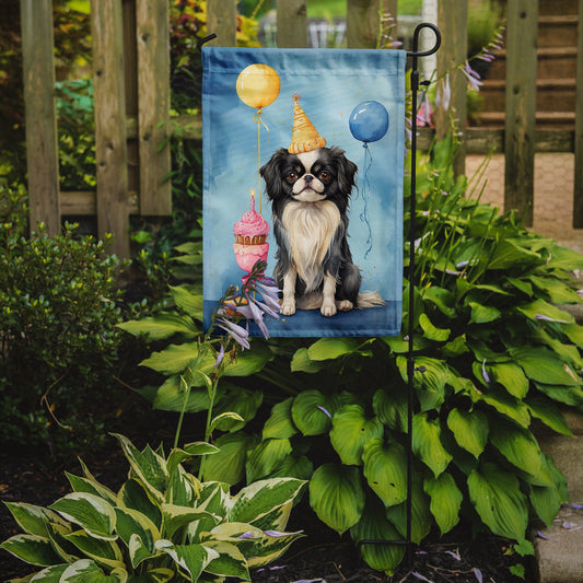 Japanese Chin Happy Birthday Garden Flag –  Garden Flag by Caroline's Treasures