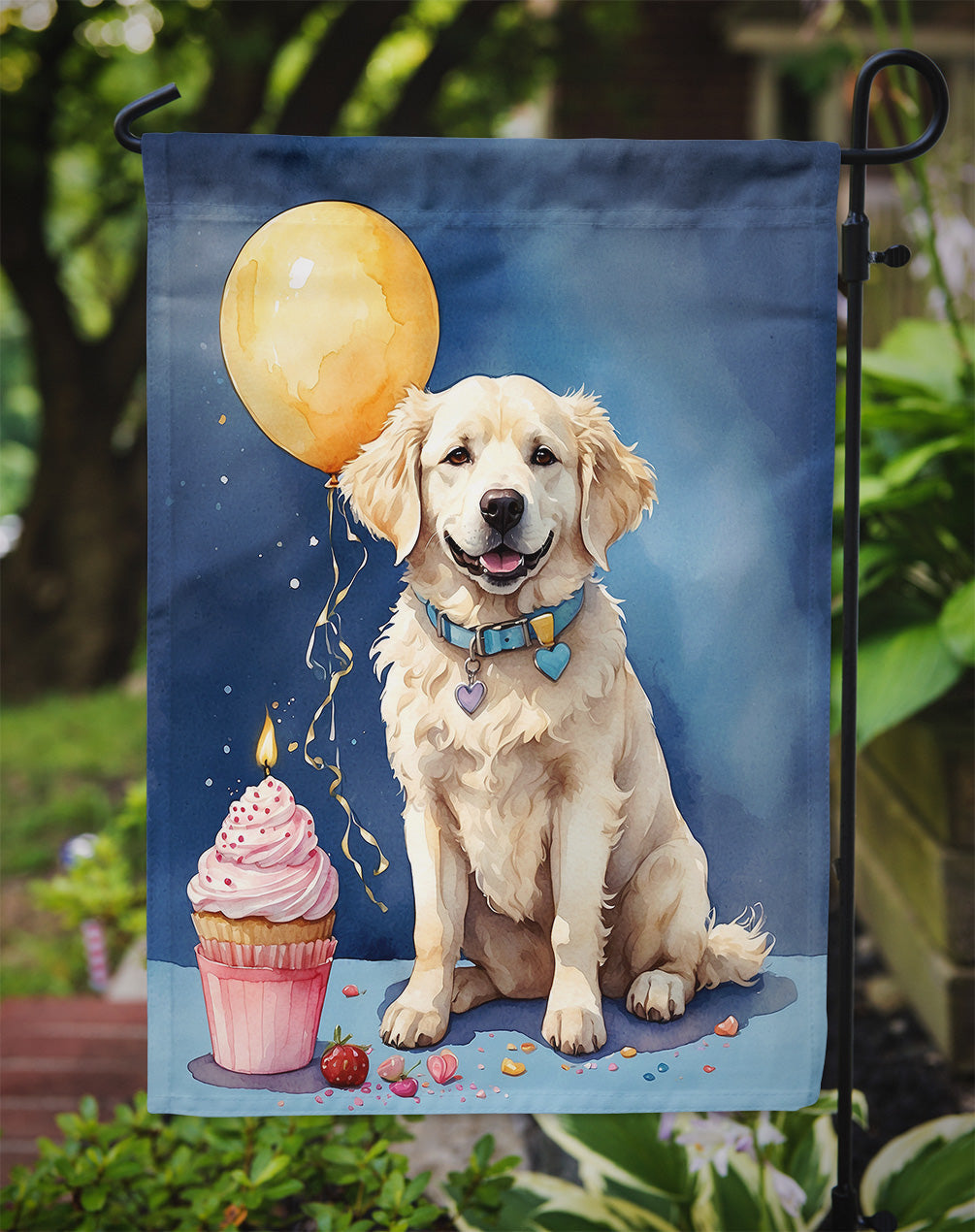 Kuvasz Happy Birthday Garden Flag –  Garden Flag by Caroline's Treasures