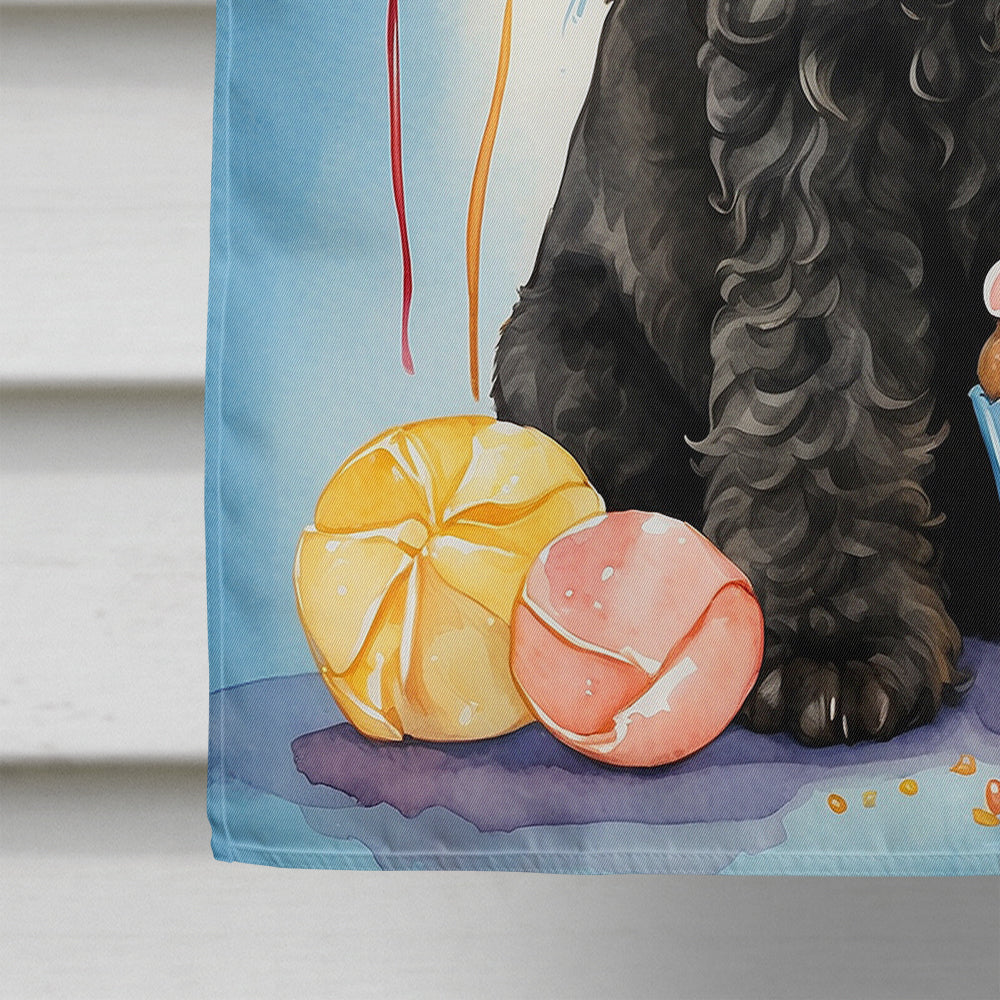 Labradoodle Black Happy Birthday House Flag