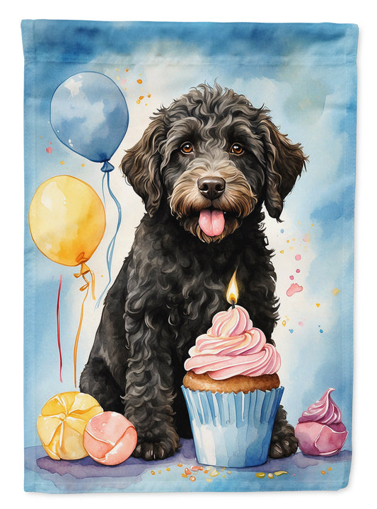 Labradoodle Black Happy Birthday Garden Flag –  Garden Flag by Caroline's Treasures