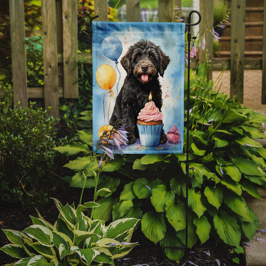 Labradoodle Black Happy Birthday Garden Flag –  Garden Flag by Caroline's Treasures