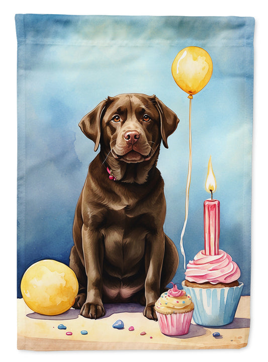 Chocolate Labrador Retriever Happy Birthday Garden Flag –  Garden Flag by Caroline's Treasures