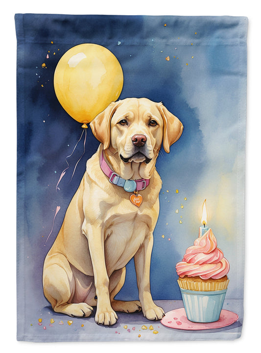 Yellow Labrador Retriever Happy Birthday House Flag