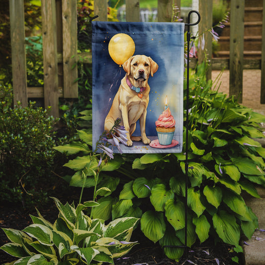 Yellow Labrador Retriever Happy Birthday Garden Flag –  Garden Flag by Caroline's Treasures