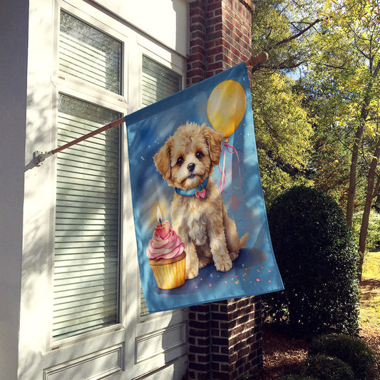 Maltipoo Happy Birthday House Flag