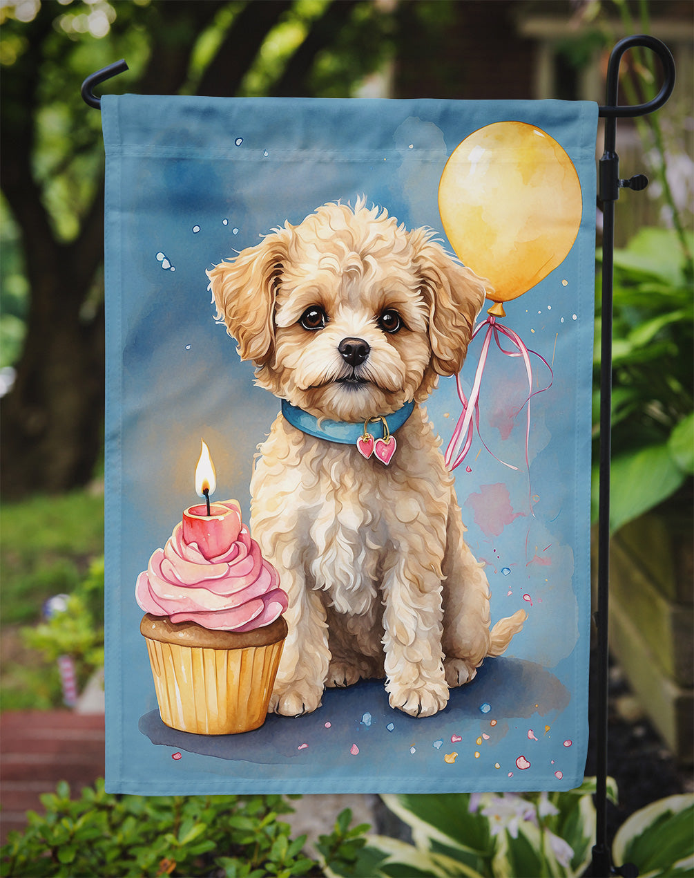 Maltipoo Happy Birthday Garden Flag –  Garden Flag by Caroline's Treasures