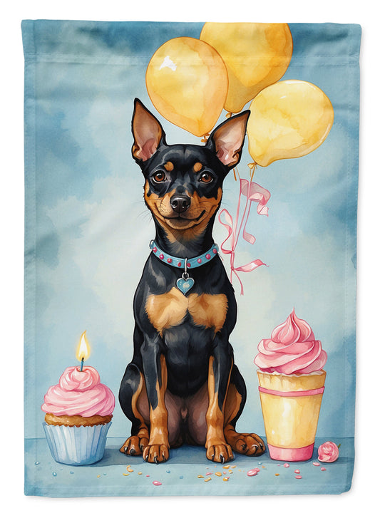Miniature Pinscher Happy Birthday Garden Flag –  Garden Flag by Caroline's Treasures