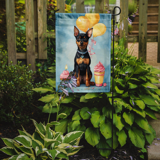 Miniature Pinscher Happy Birthday Garden Flag –  Garden Flag by Caroline's Treasures