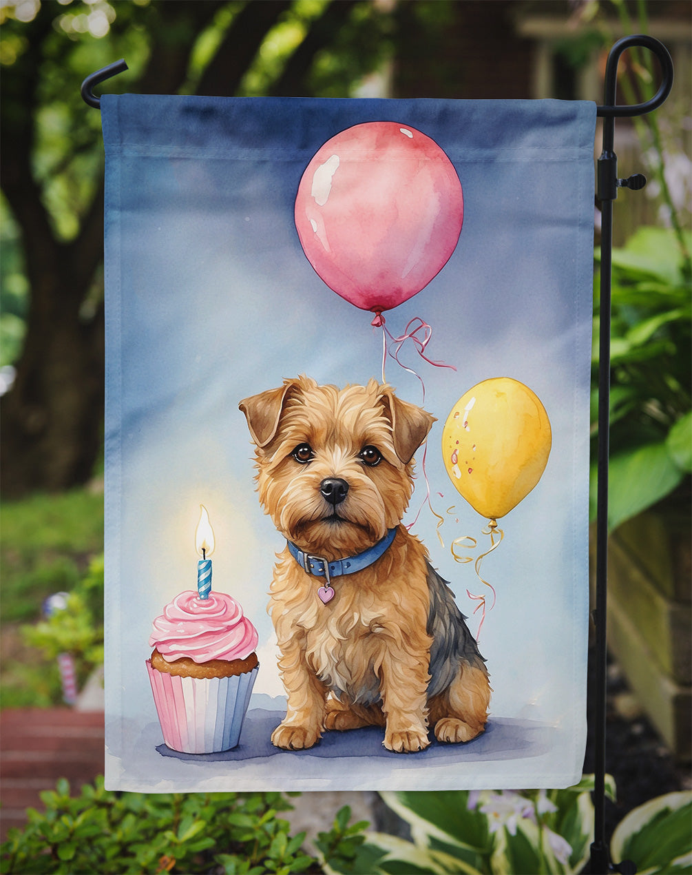 Norfolk Terrier Happy Birthday Garden Flag –  Garden Flag by Caroline's Treasures