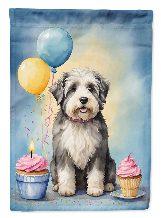 Old English Sheepdog Happy Birthday Garden Flag –  Garden Flag by Caroline's Treasures