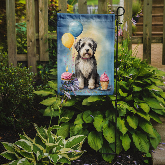 Old English Sheepdog Happy Birthday Garden Flag –  Garden Flag by Caroline's Treasures
