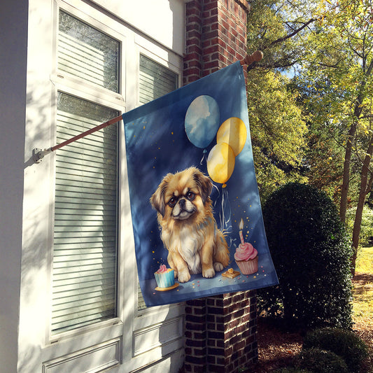 Pekingese Happy Birthday House Flag