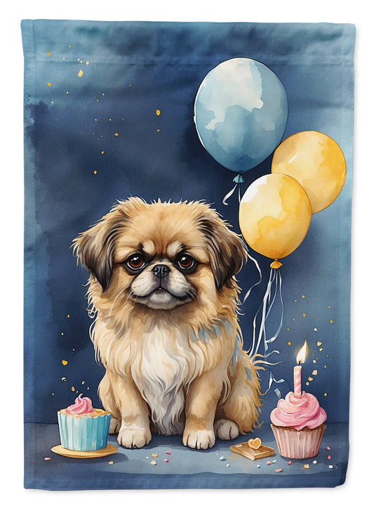Pekingese Happy Birthday Garden Flag –  Garden Flag by Caroline's Treasures