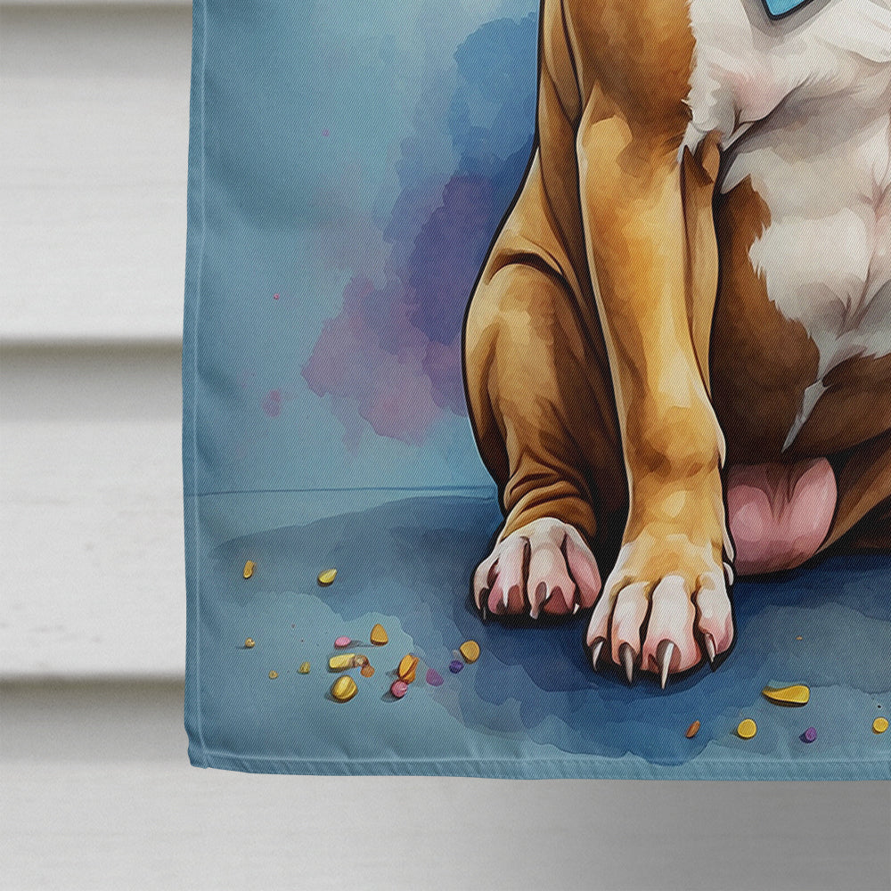 Pit Bull Terrier Happy Birthday House Flag