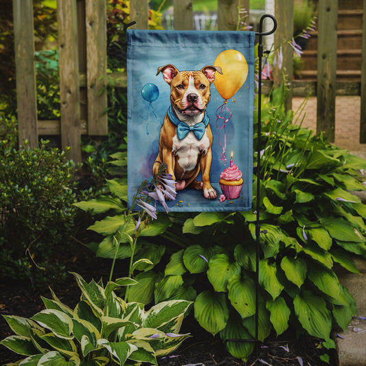 Pit Bull Terrier Happy Birthday Garden Flag –  Garden Flag by Caroline's Treasures