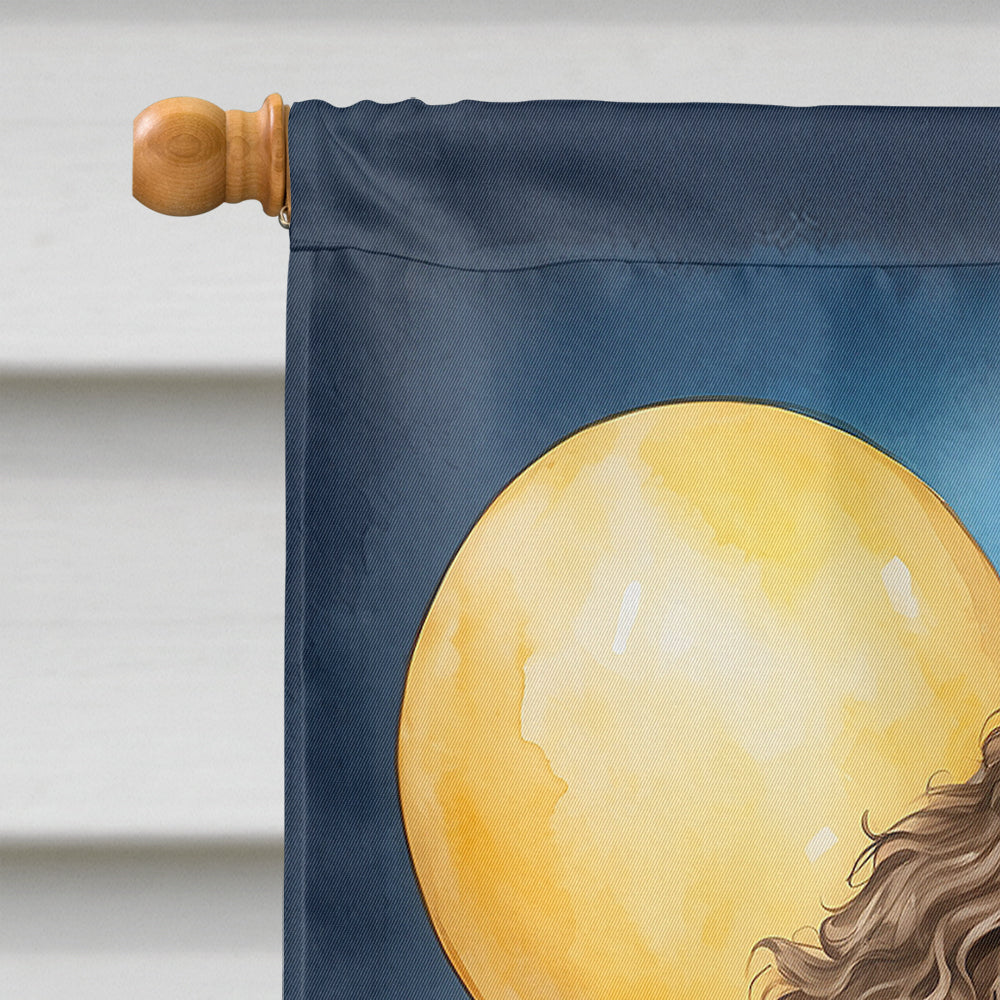 Chocolate Standard Poodle Happy Birthday House Flag