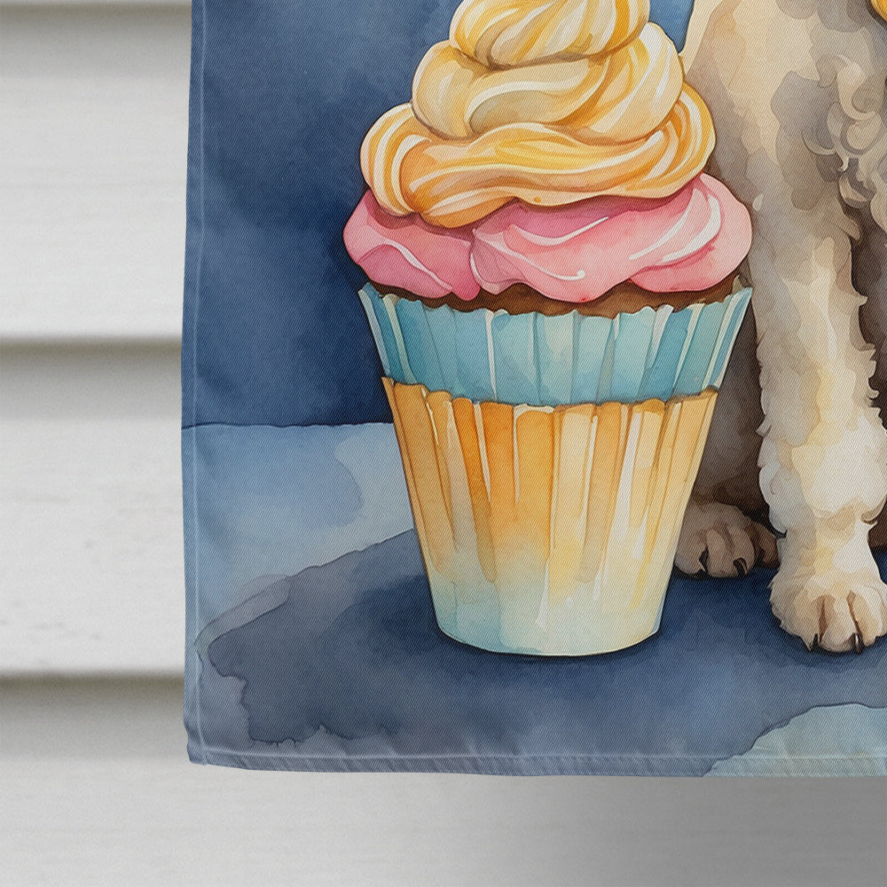 White Toy Poodle Happy Birthday House Flag