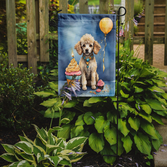 White Toy Poodle Happy Birthday Garden Flag –  Garden Flag by Caroline's Treasures