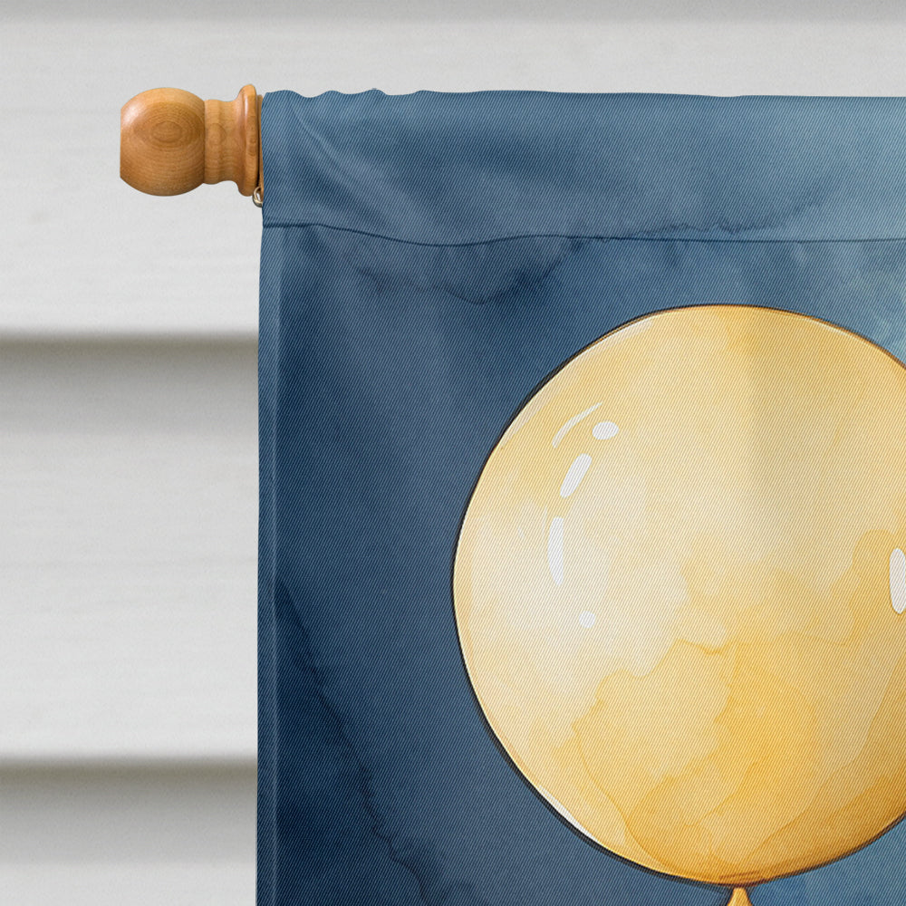 White Poodle Happy Birthday House Flag