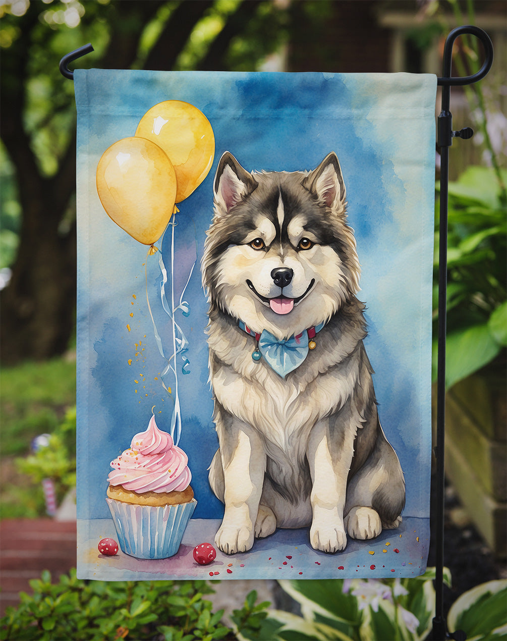 Alaskan Malamute Happy Birthday Garden Flag – Garden Flag by Caroline's Treasures