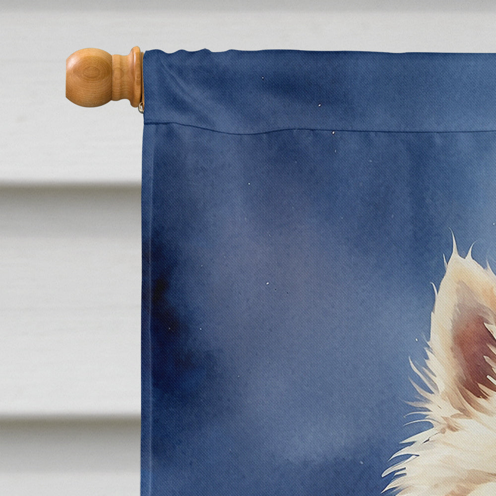 American Eskimo Happy Birthday House Flag