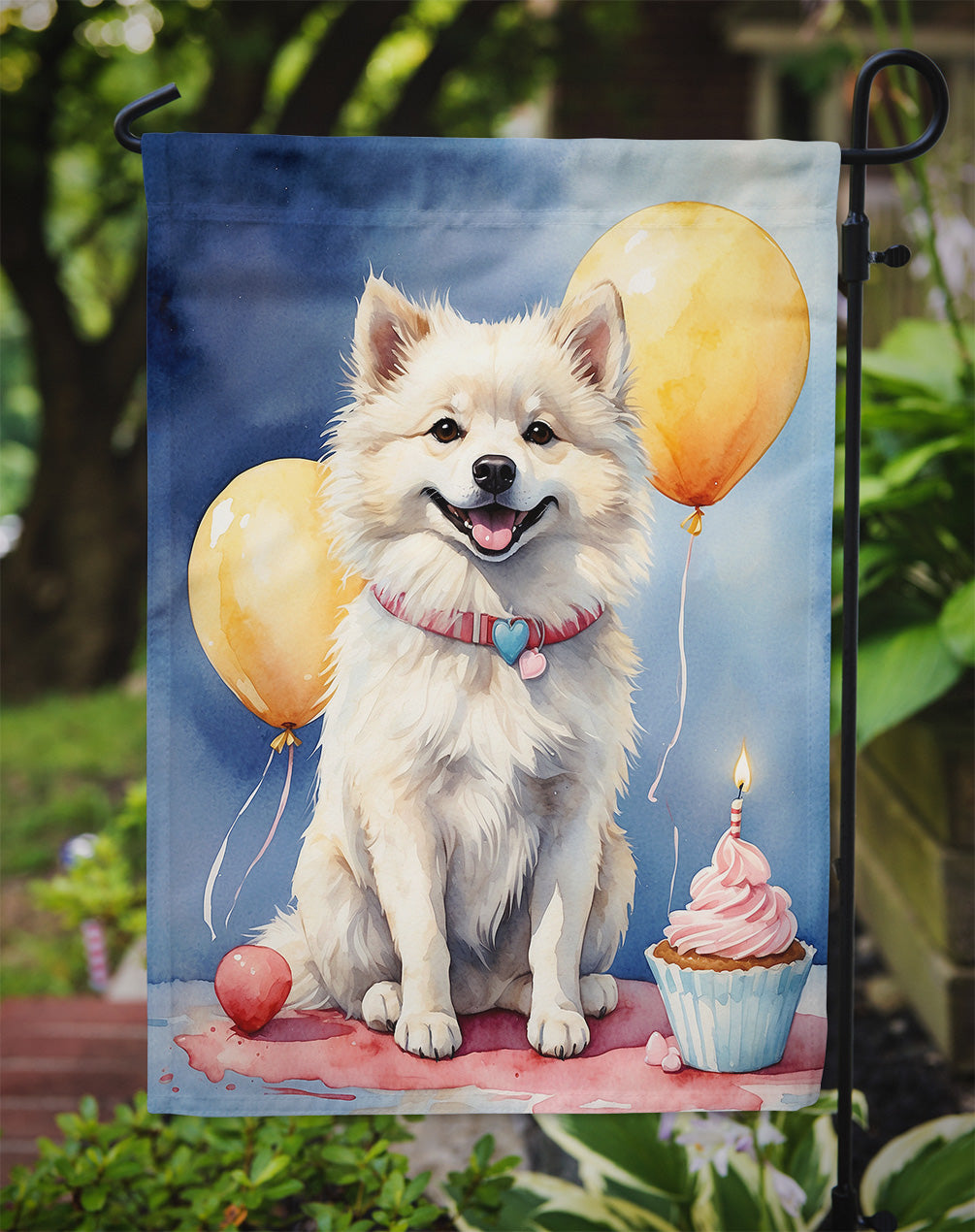 American Eskimo Happy Birthday Garden Flag – Garden Flag by Caroline's Treasures