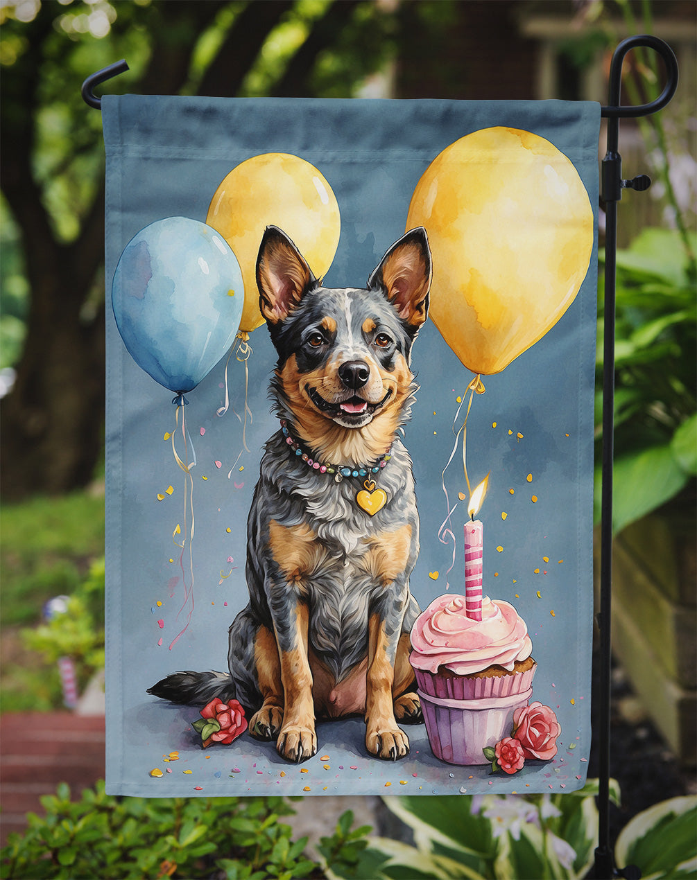 Australian Cattle Dog Happy Birthday Garden Flag – Garden Flag by Caroline's Treasures