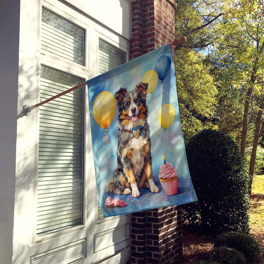 Australian Shepherd Happy Birthday House Flag