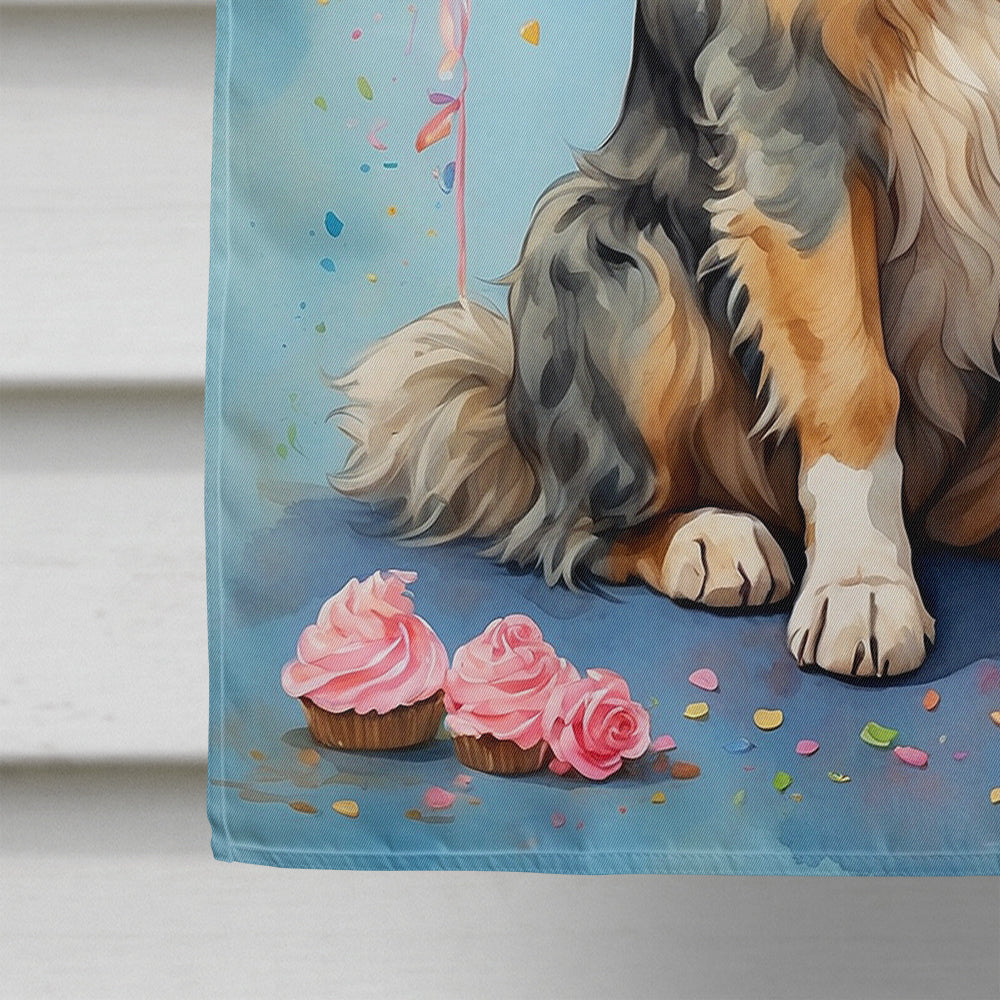 Australian Shepherd Happy Birthday House Flag