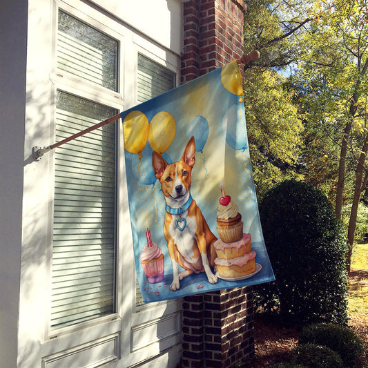 Basenji Happy Birthday House Flag