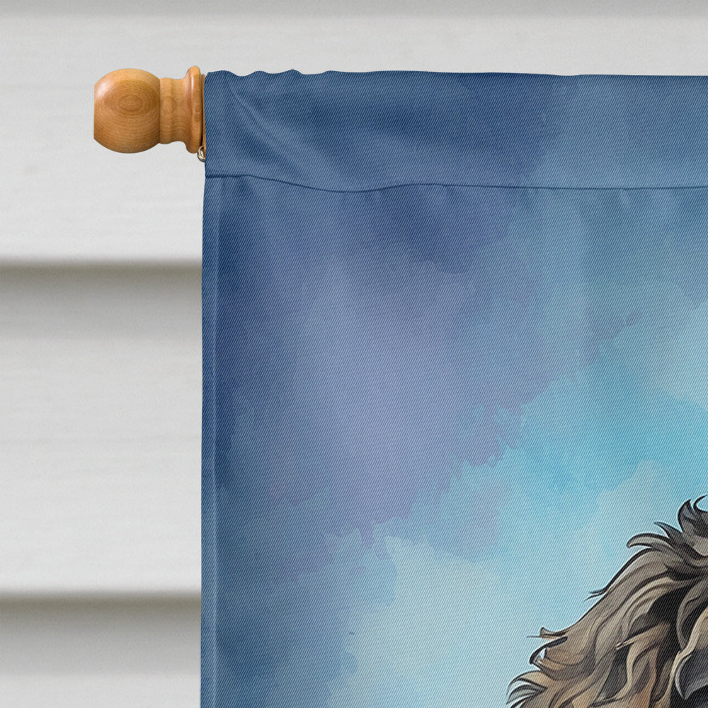 Bernedoodle Happy Birthday House Flag