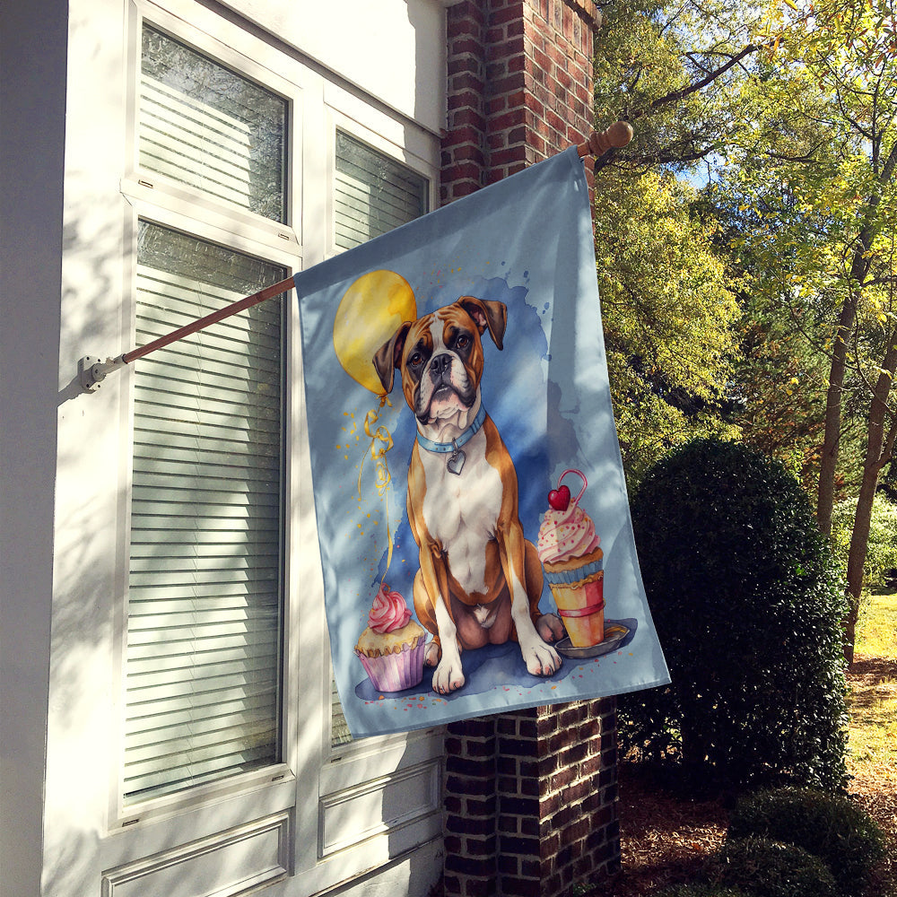 Boxer Happy Birthday House Flag
