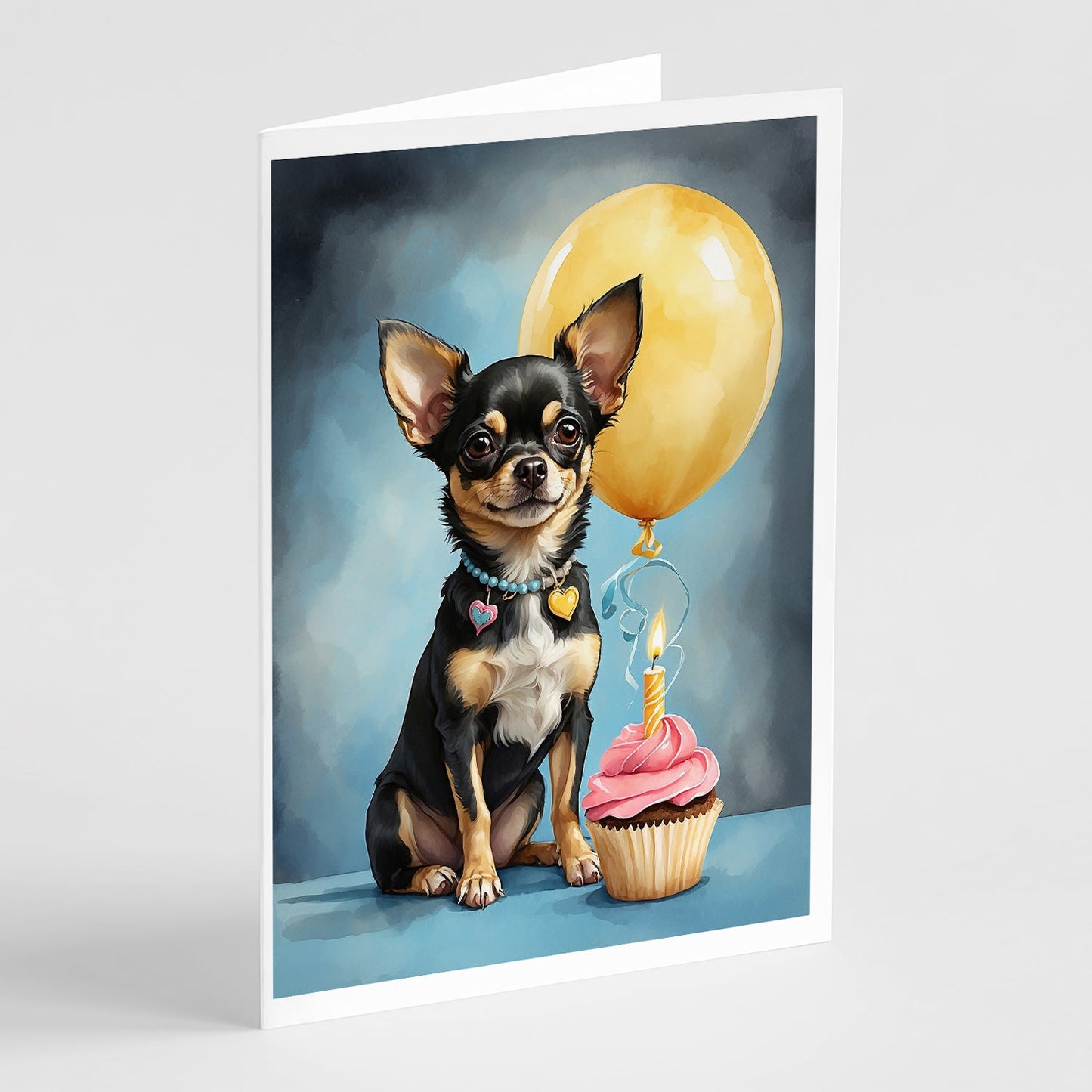 Black and Tan Chihuahua Happy Birthday Greeting Cards Pack of 8