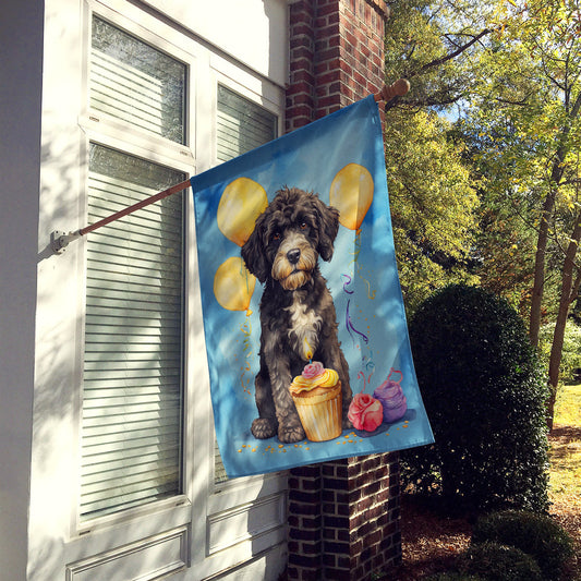 Portuguese Water Dog Happy Birthday House Flag