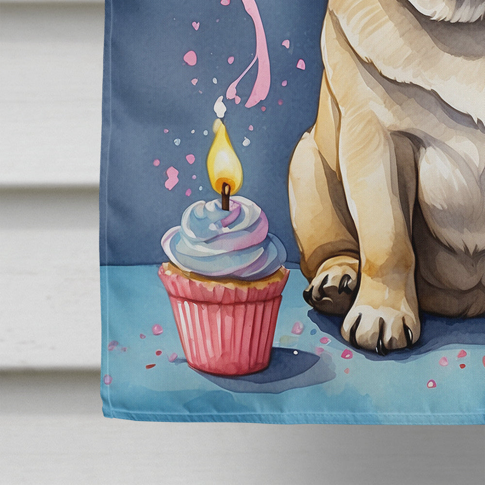 Pug Happy Birthday House Flag