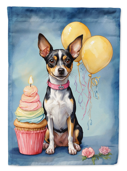 Rat Terrier Happy Birthday House Flag