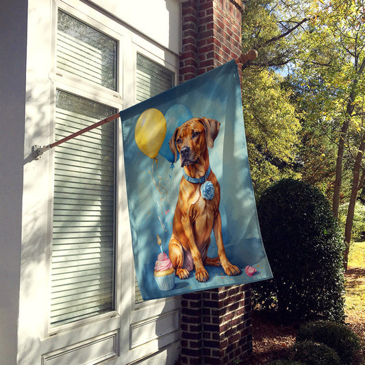 Rhodesian Ridgeback Happy Birthday House Flag
