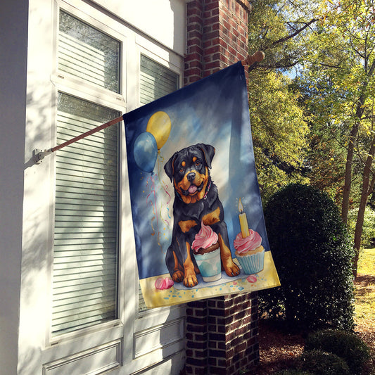 Rottweiler Happy Birthday House Flag