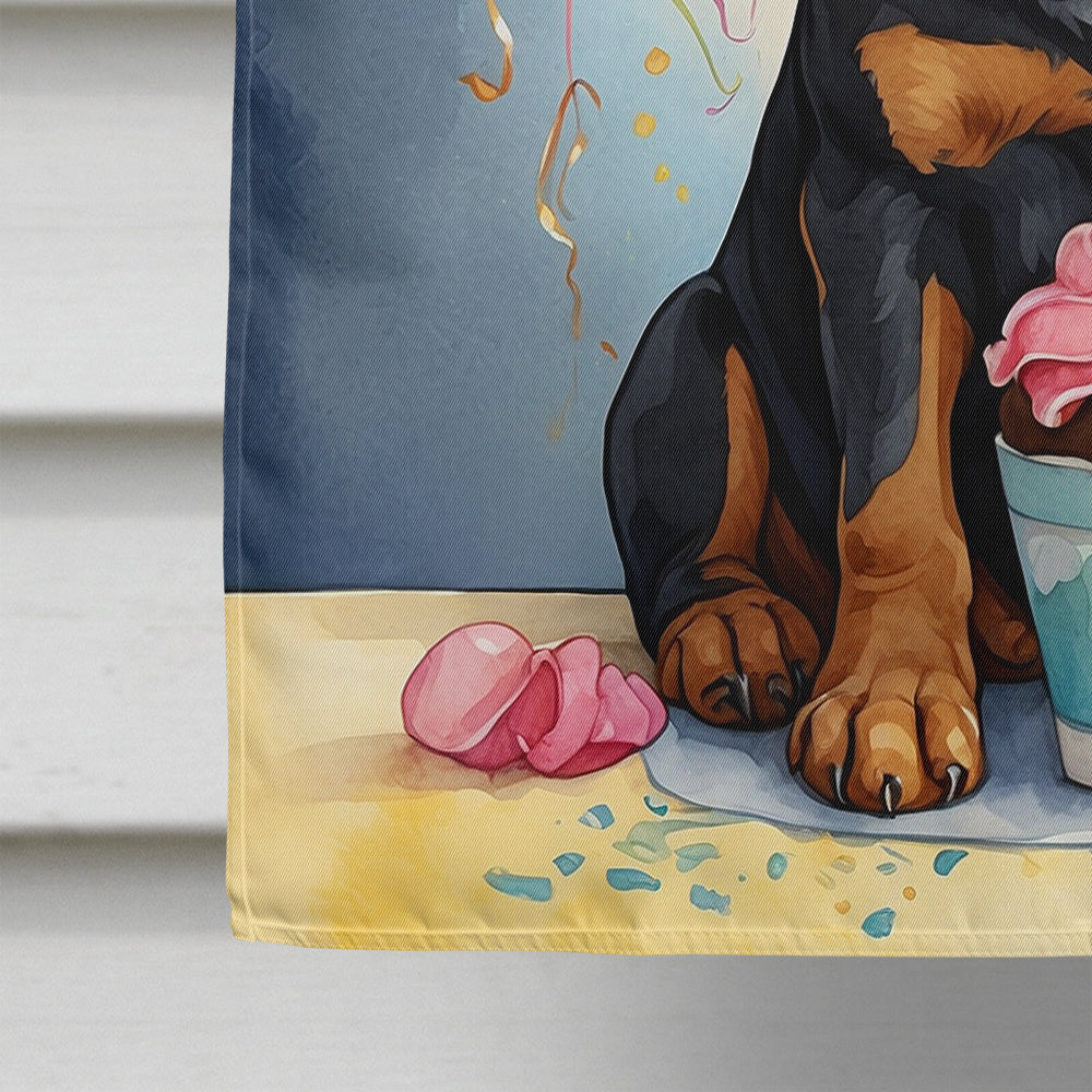 Rottweiler Happy Birthday House Flag