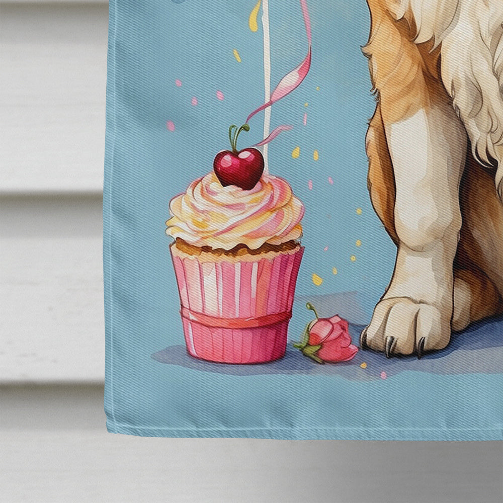 Saint Bernard Happy Birthday House Flag