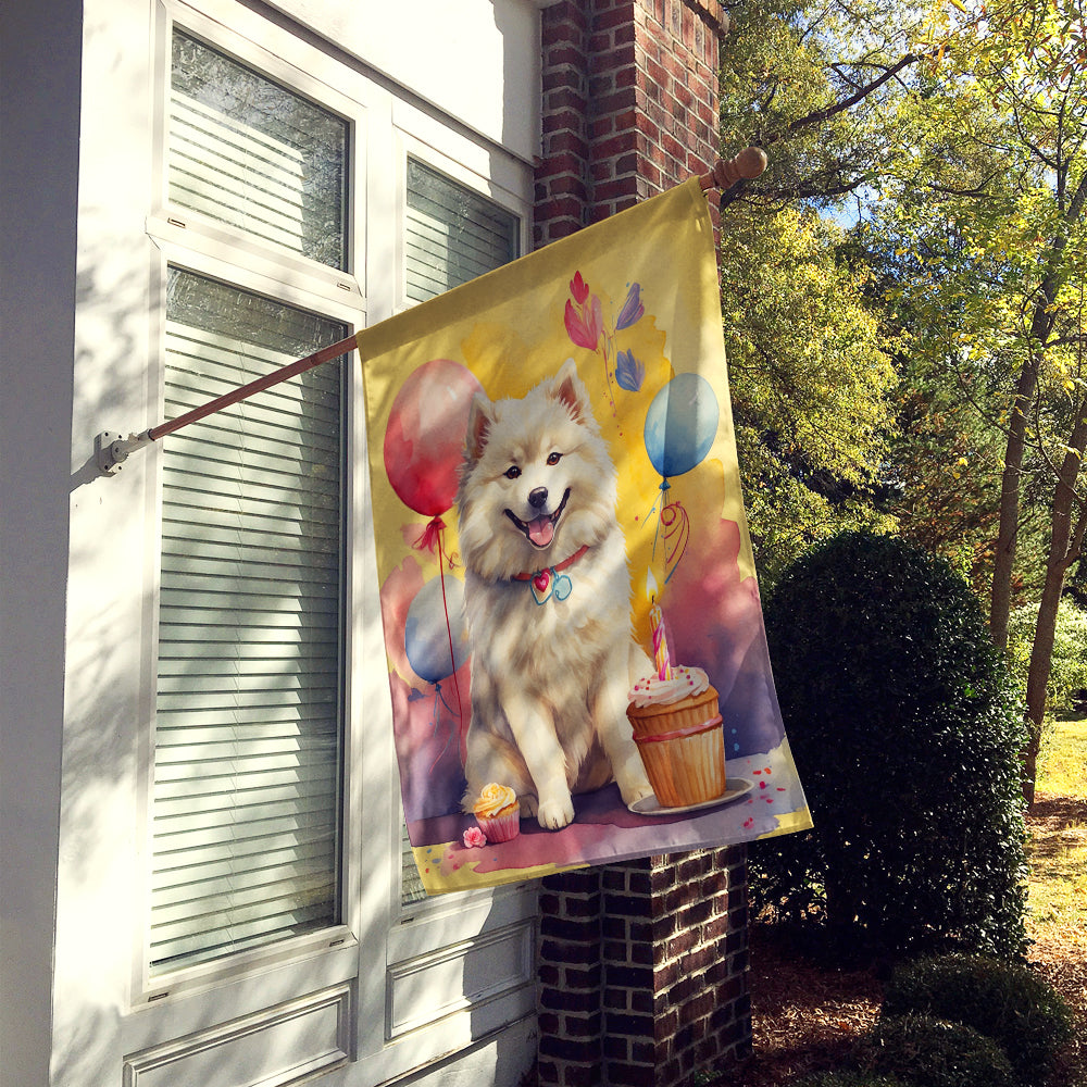 Samoyed Happy Birthday House Flag
