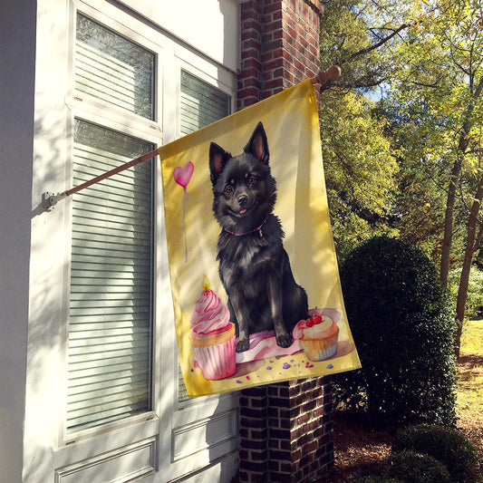 Schipperke Happy Birthday House Flag
