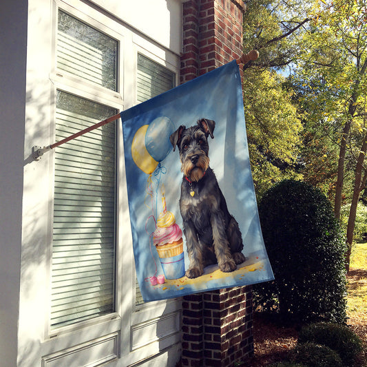 Schnauzer Happy Birthday House Flag